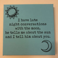 'Conversations with the moon' Leatherette wall hanging