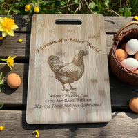 Funny Chicken Bamboo Cutting Board