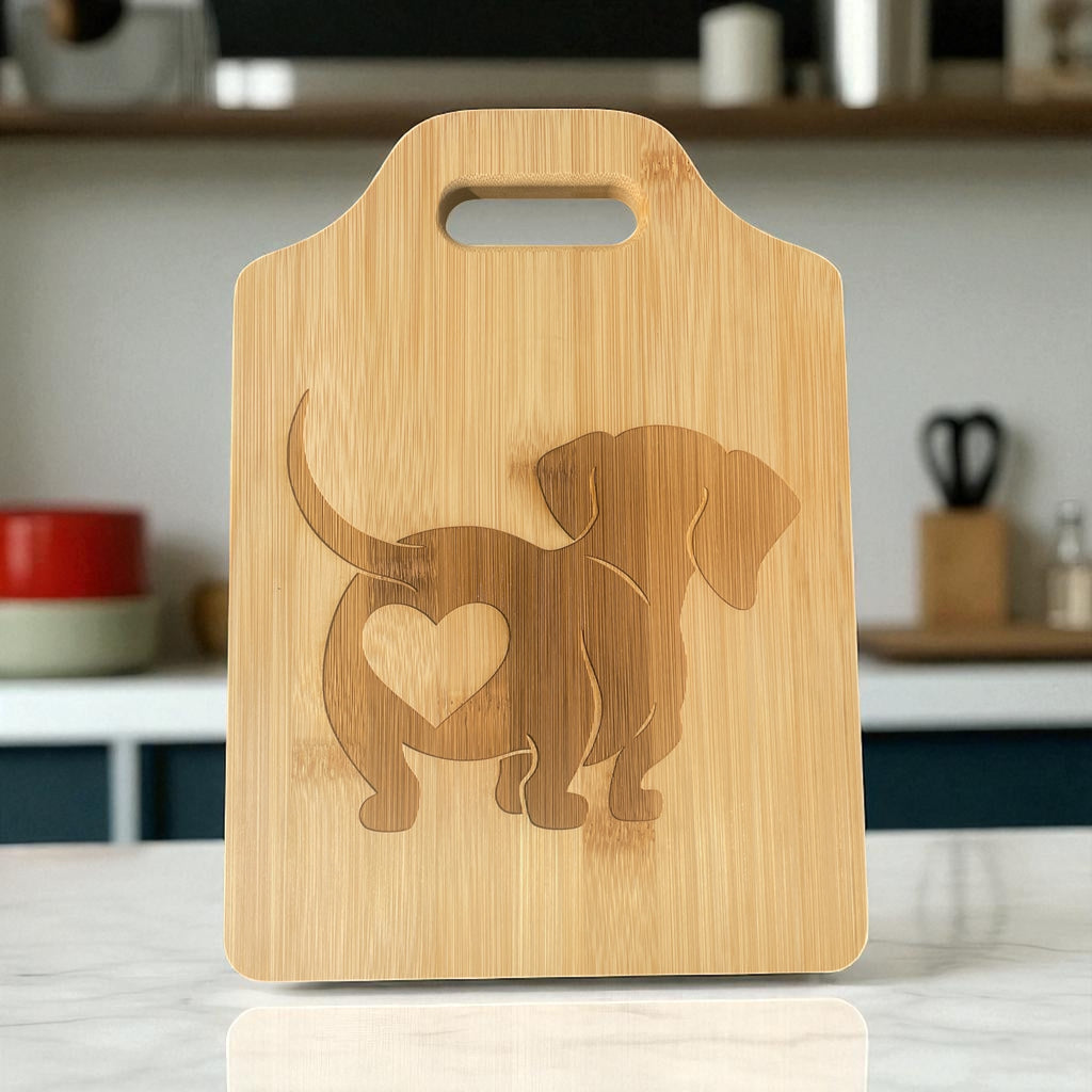 Dachshund Butt Design Bamboo Cutting Board