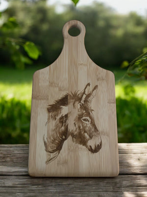 Bamboo Cutting Board with Donkey design