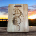 Bamboo Cutting Board with Horse looking backwards