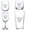 Highland cow Design Glass