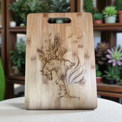 Horse Tree Design Bamboo Cutting Board