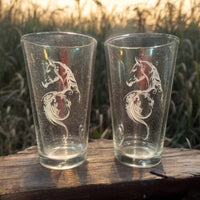 Horse turning backwards Design Glass