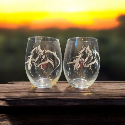 Horse Head Design Glass