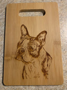Boston Terrier Design Bamboo Cutting Board