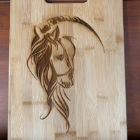 Horse Head Design Bamboo Cutting Board