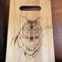 Wolf design Bamboo Cutting Board