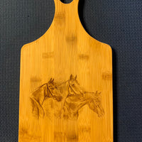 Three Horse Design Bamboo Cutting Board