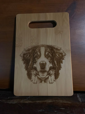 Bernese Mountain Dog Design Bamboo Cutting Board
