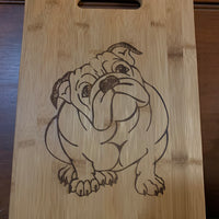 Bulldog Design Bamboo Cutting Board