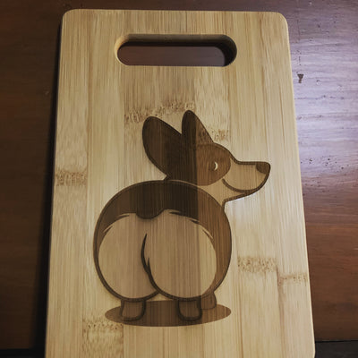 Corgi Butt Design Bamboo Cutting Board