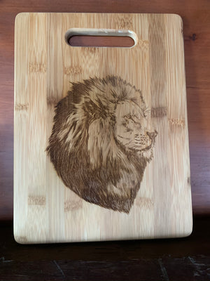 Lion design Bamboo Cutting Board