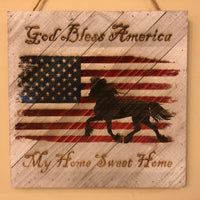 10x10 Rustic Pallet Sign American Flag with Friesian