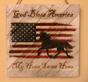 10x10 Rustic Pallet Sign American Flag with Friesian