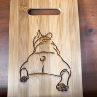 French Bulldog Butt Design Bamboo Cutting Board